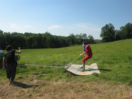 Photo Caption: Matthew Cowan, New Zealand/UK, performance at Art Omi, 2011 Photo Caption: Matthew Cowan, New Zealand/UK, performance at Art Omi, 2011