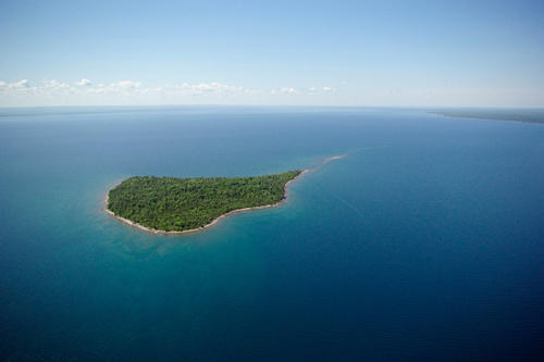 Rabbit Island aerial wide