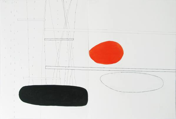 Jürgen Partenheimer, The Raven Diaries #28 (adumbration), ink, pencil, watercolour on paper. Courtesy Häusler Contemporary Munich/Zürich Jürgen Partenheimer, The Raven Diaries #28 (adumbration), ink, pencil, watercolour on paper. Courtesy Häusler Contemporary Munich/Zürich