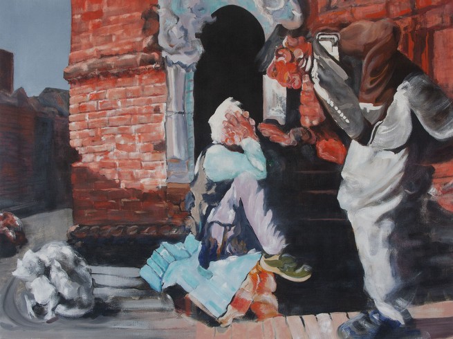 Street Dogs, 2012, Oil on Canvas, 91 x 122 x cm Street Dogs, 2012, Oil on Canvas, 91 x 122 x cm<br class=