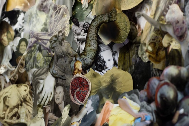 liquid time<br/> Installation 2013<br/>Paper Collage<br/>