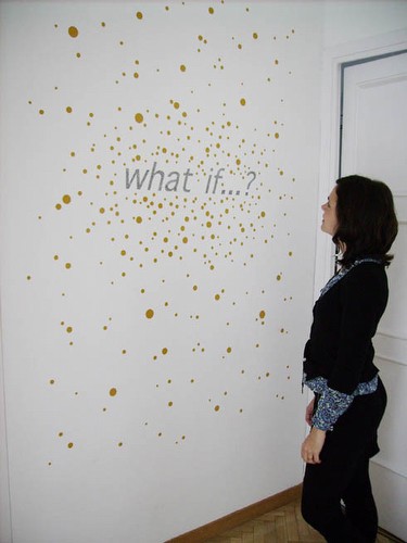What if�? installation view, 2011<br/>Vinyl, graphite on wall, 71 x 51 in (180 x 130 cm)<br/>Private Collection, Barcelona, Spain<br/>