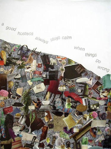 A Good Hostess, 2009<br/>Photocollage, graphite, ink on paper; 30.25 x 22.25 in (77 x 57 cm)<br/>