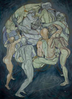 Strings Attached, Oil + Pierre Noire/canvas 2008