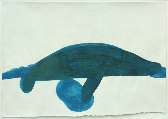 Crocodile (For M) (2012)<br/>acrylic on paper<br/>