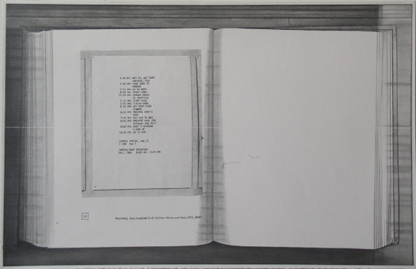 Molly Springfield, Daily Schedules, 2007<br/>Graphite on paper<br/>11 x 17 inches<br/>