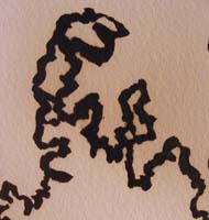 detail of "Study of East" Drawing by fire detail of "Study of East" Drawing by fire