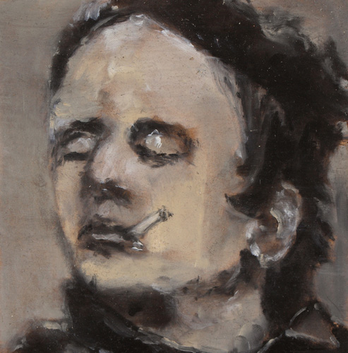 Sam Jackson, Bete a Concours, 2011<br/>Oil on board <br/>13 x 13.3 cm<br/>