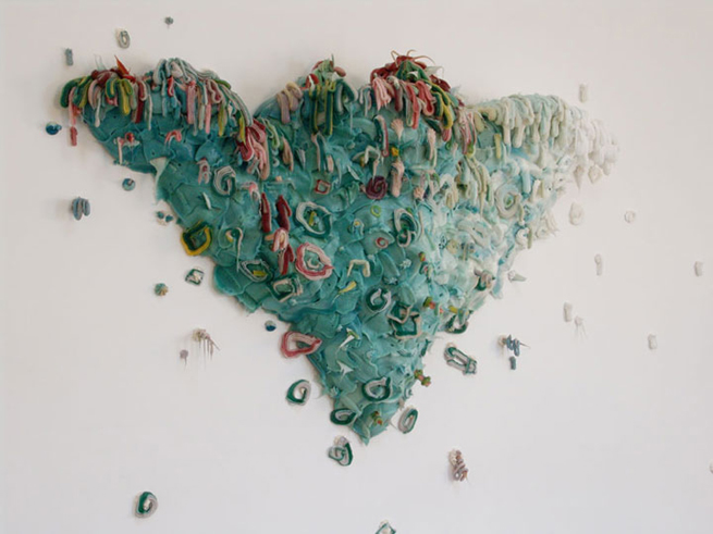 Neal Rock - Untitled, 2005<br/>pigmented silicone and mixed media<br/> 5ft X 4 ft X 1ft<br/>